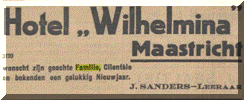 Advertentie in het Nieuw Isralitisch Weekblad van 7 september 1934. Nieuwjaarswensen betreffen dus Joods Nieuwjaar en namens het Hotel Wilhelmina die door Joseph Sanders en Selma Leeraar werd uitgebaat.  