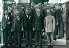 12� jarig jubileum van de Zutphense Marktbond, augustus 1937. Op voorste rij en 3e van links, Juda Leeraar (1884), voorzitter.