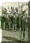 Juda Leeraar (1936) 2e van links op de Openingsceremonie van de 37e Wereldkampioenschappen Schieten te Moskou in 1958.